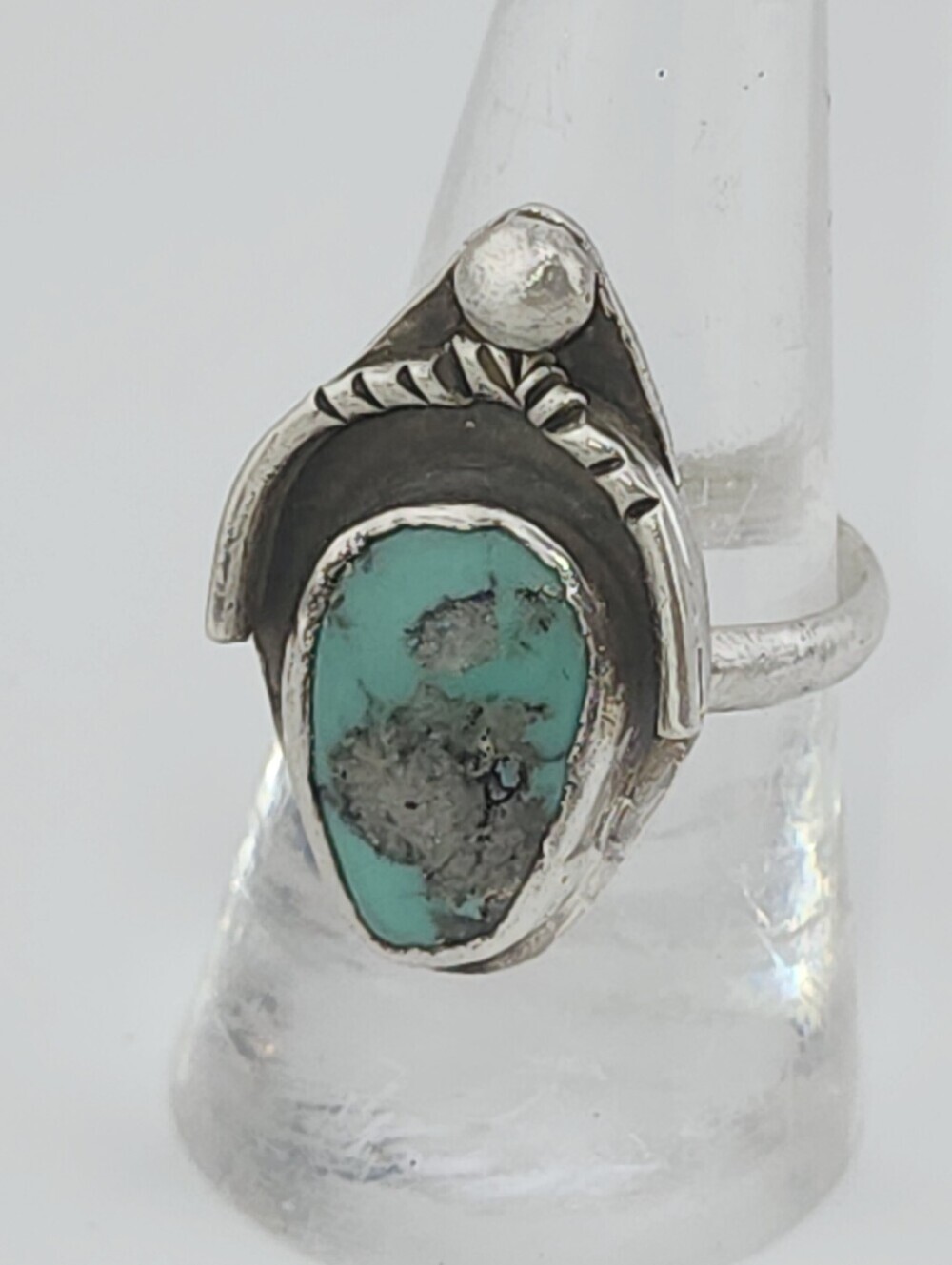 TURQUOISE GENUINE GEM RING STATEMENT JEWL HANDMADE IN .925 STERLING SILVER SZ 9